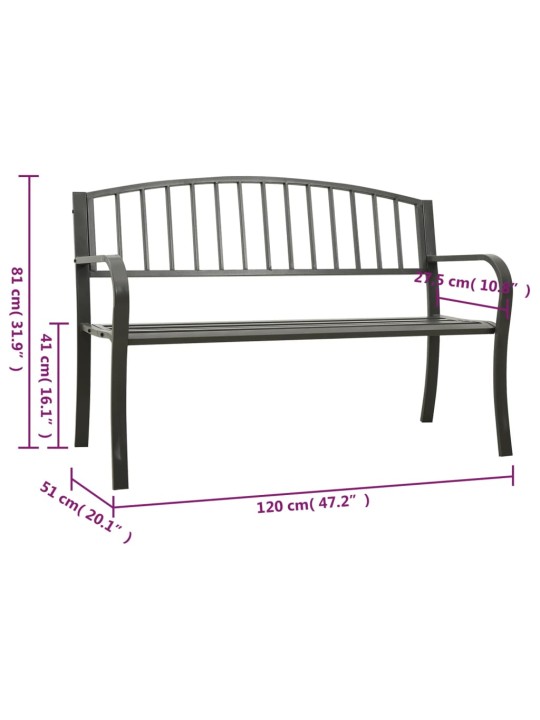 Dārza sols, pelēks, 120 cm, tērauds