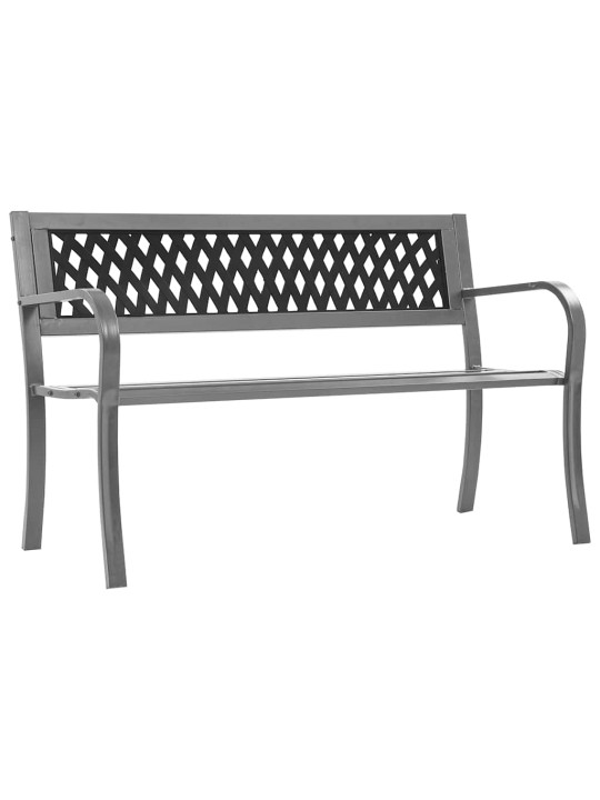 Dārza sols, melns, 120 cm, tērauds