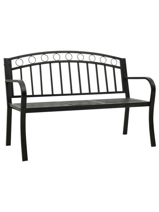 Dārza sols ar galdiņu, melns, 120 cm, tērauds