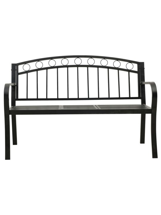 Dārza sols ar galdiņu, melns, 120 cm, tērauds