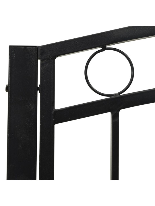 Dārza sols ar galdiņu, melns, 120 cm, tērauds