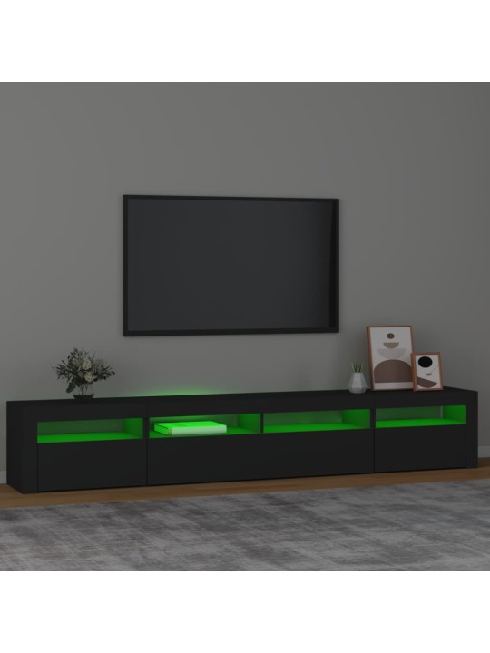 Tv skapītis ar led apgaismojumu, melns, 240x35x40 cm