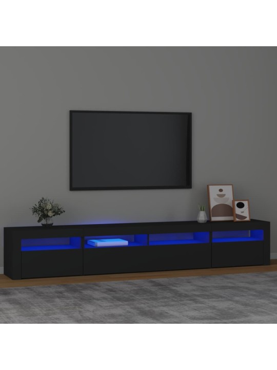 Tv skapītis ar led apgaismojumu, melns, 240x35x40 cm