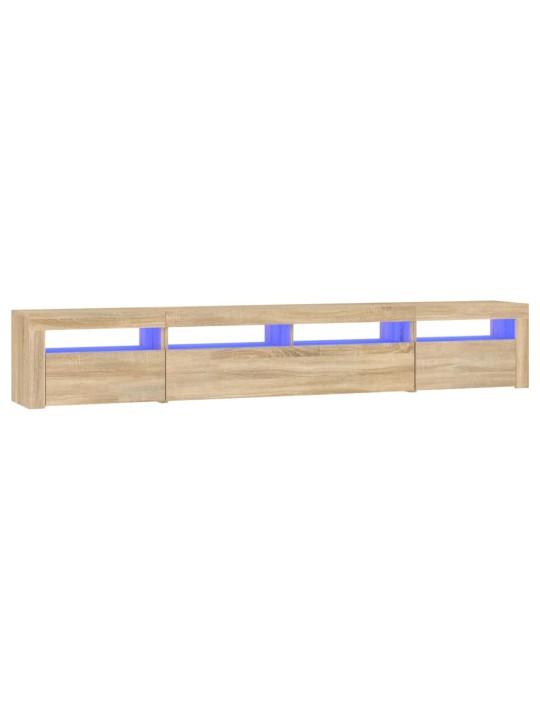 Tv skapītis ar led apgaismojumu, ozolkoka krāsa, 240x35x40 cm