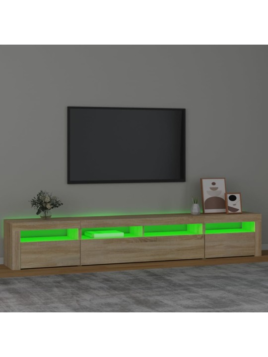 Tv skapītis ar led apgaismojumu, ozolkoka krāsa, 240x35x40 cm