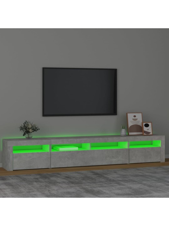 Tv skapītis ar led apgaismojumu, betona pelēks, 240x35x40 cm