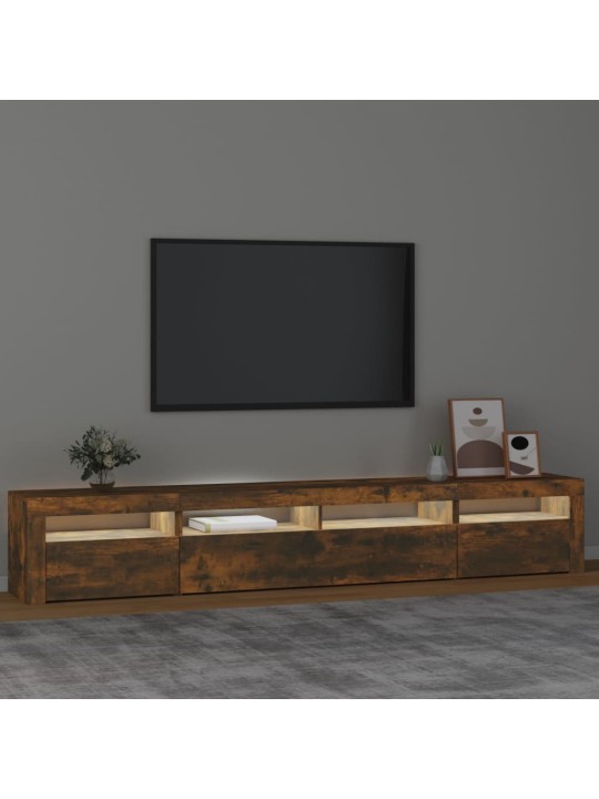 Tv skapītis ar led apgaismojumu, ozolkoka krāsa, 240x35x40 cm