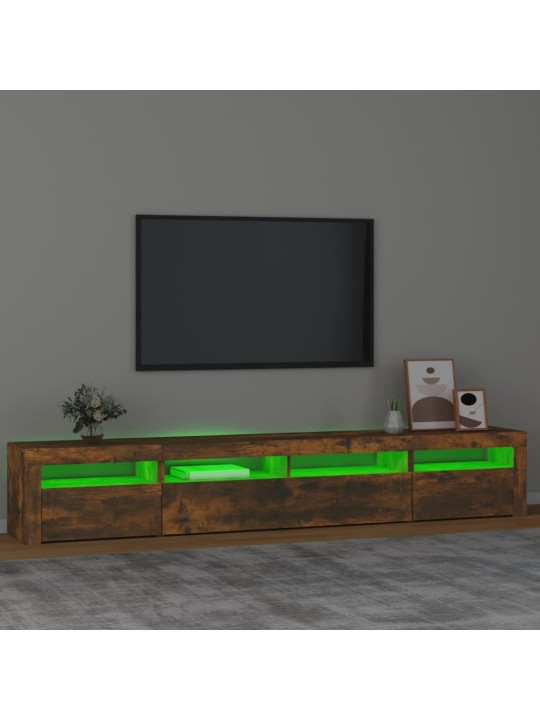 Tv skapītis ar led apgaismojumu, ozolkoka krāsa, 240x35x40 cm