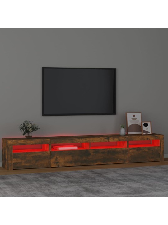 Tv skapītis ar led apgaismojumu, ozolkoka krāsa, 240x35x40 cm