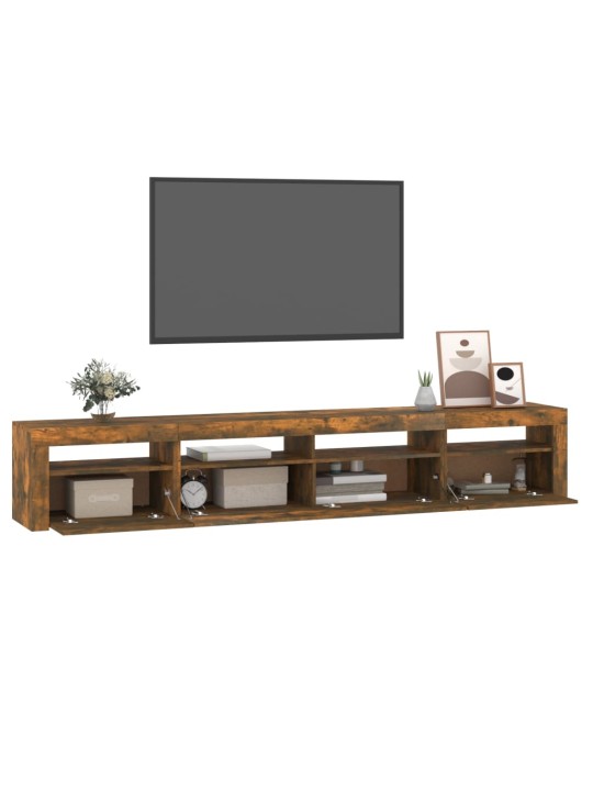 Tv skapītis ar led apgaismojumu, ozolkoka krāsa, 240x35x40 cm