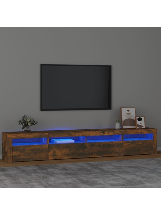 Tv skapītis ar led apgaismojumu, ozolkoka krāsa, 240x35x40 cm