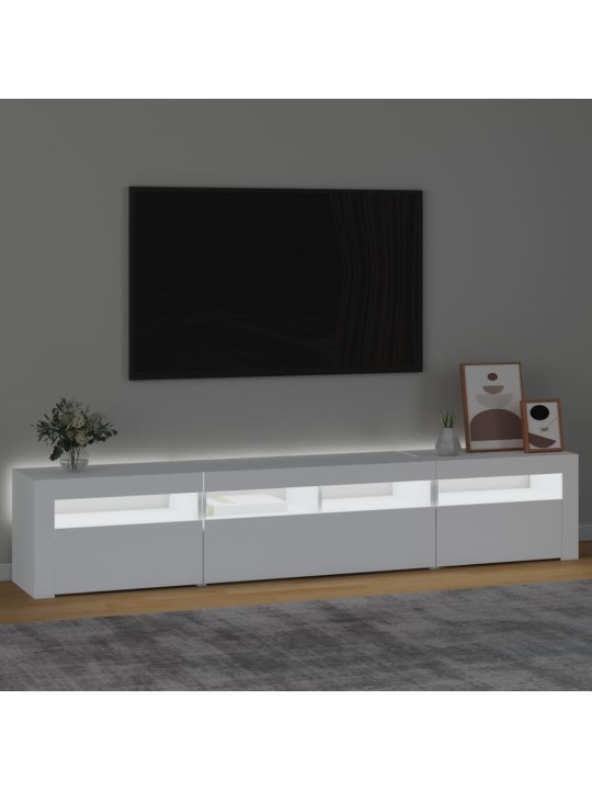 Tv skapītis ar led apgaismojumu, balts, 210x35x40 cm