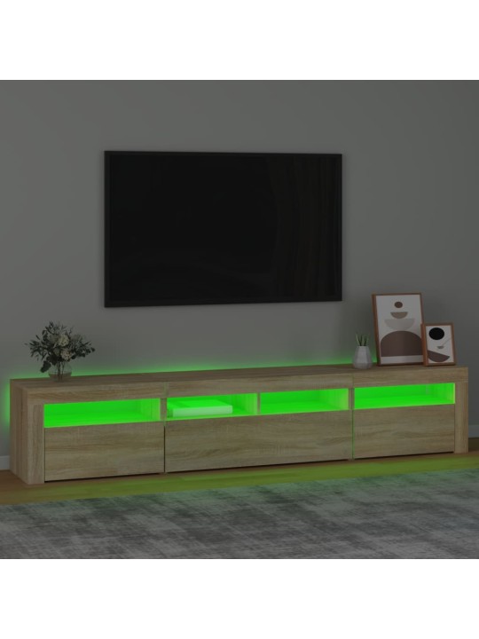 Tv skapītis ar led apgaismojumu, ozolkoka krāsa, 210x35x40 cm