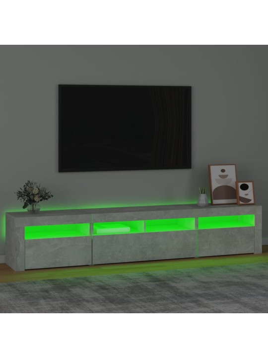 Tv skapītis ar led apgaismojumu, betona pelēks, 210x35x40 cm