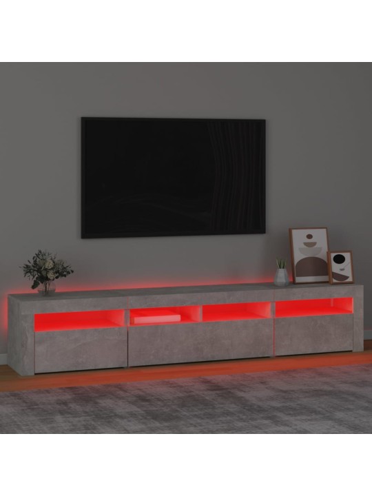 Tv skapītis ar led apgaismojumu, betona pelēks, 210x35x40 cm