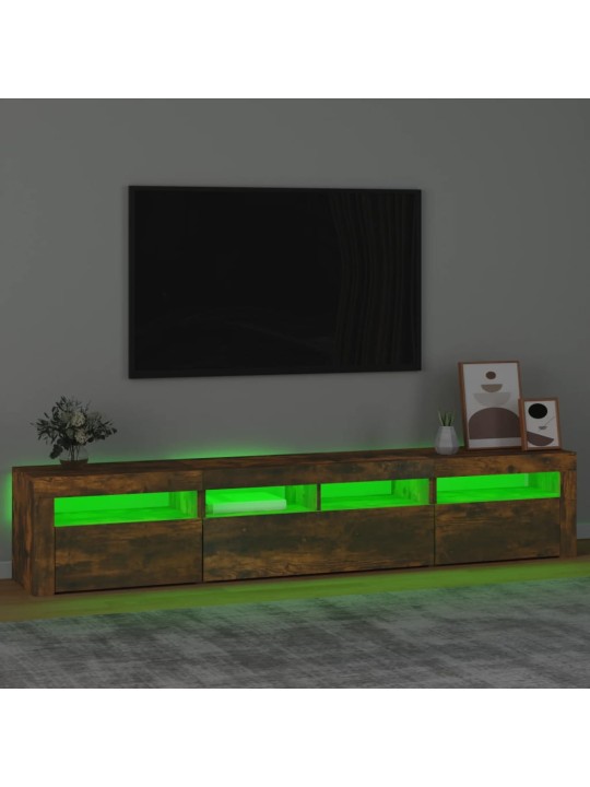 Tv skapītis ar led apgaismojumu, ozolkoka krāsa, 210x35x40 cm