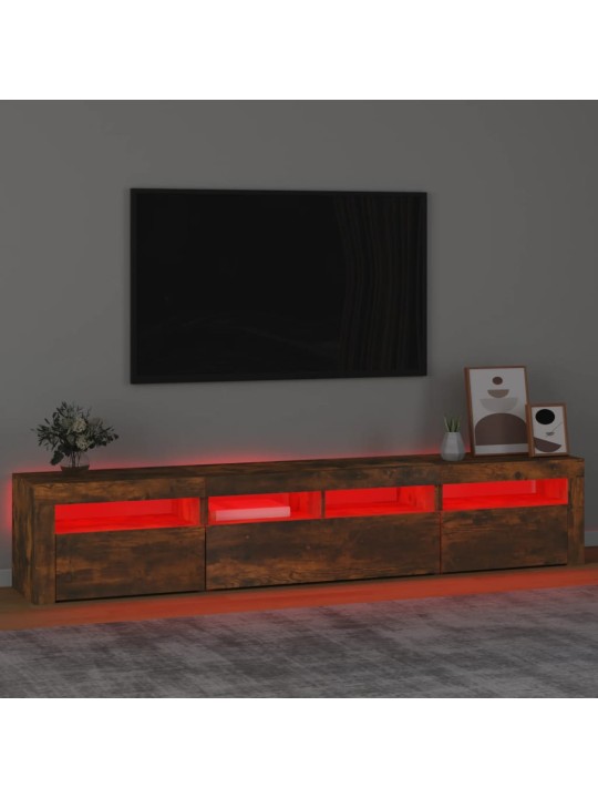 Tv skapītis ar led apgaismojumu, ozolkoka krāsa, 210x35x40 cm