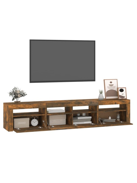 Tv skapītis ar led apgaismojumu, ozolkoka krāsa, 210x35x40 cm