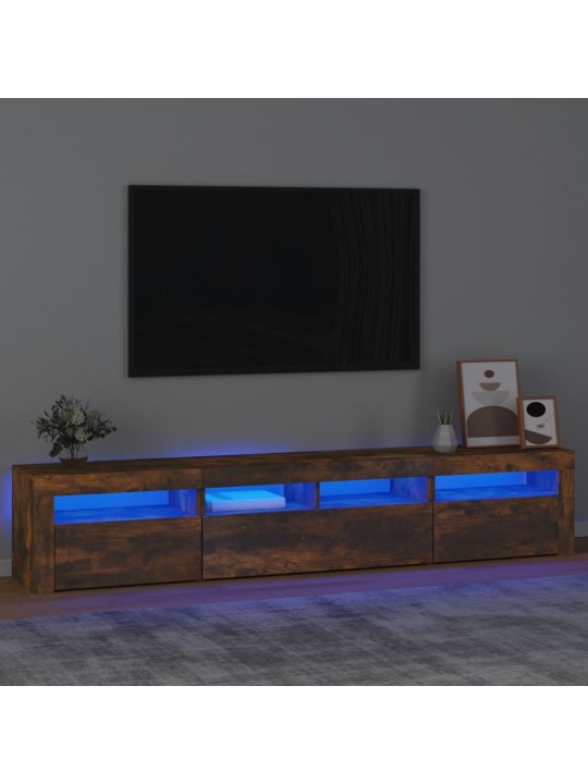 Tv skapītis ar led apgaismojumu, ozolkoka krāsa, 210x35x40 cm