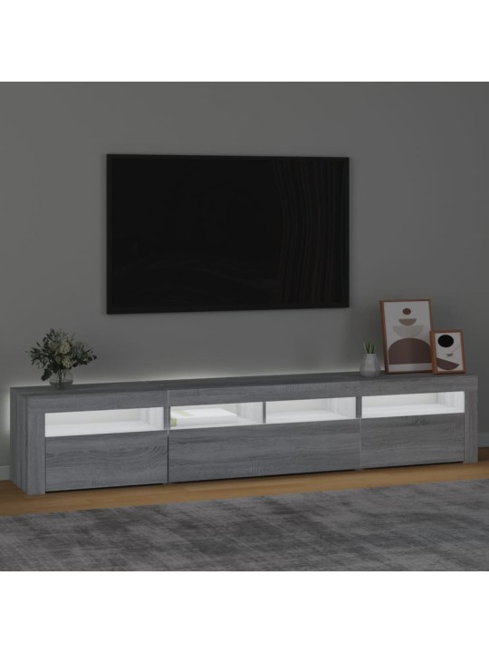 Tv skapītis ar led, pelēka ozolkoka krāsa, 210x35x40 cm