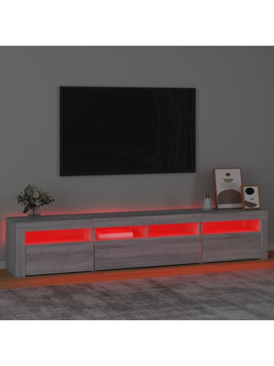 Tv skapītis ar led, pelēka ozolkoka krāsa, 210x35x40 cm