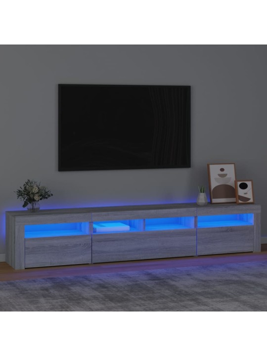 Tv skapītis ar led, pelēka ozolkoka krāsa, 210x35x40 cm
