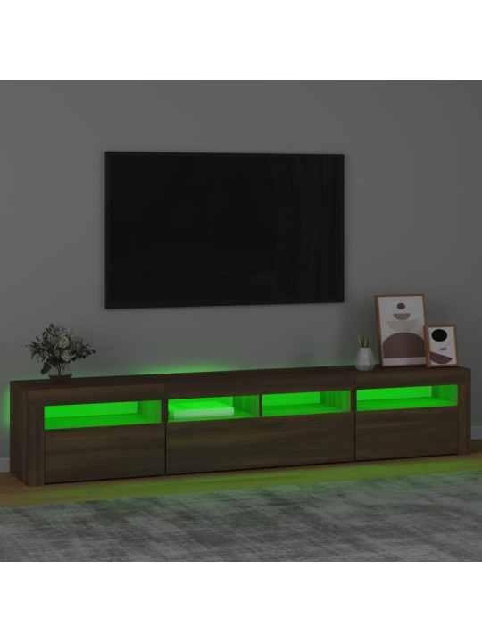 Tv skapītis ar led apgaismojumu, ozolkoka krāsa, 210x35x40 cm