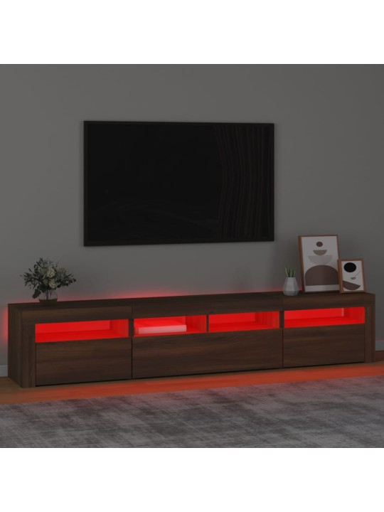 Tv skapītis ar led apgaismojumu, ozolkoka krāsa, 210x35x40 cm