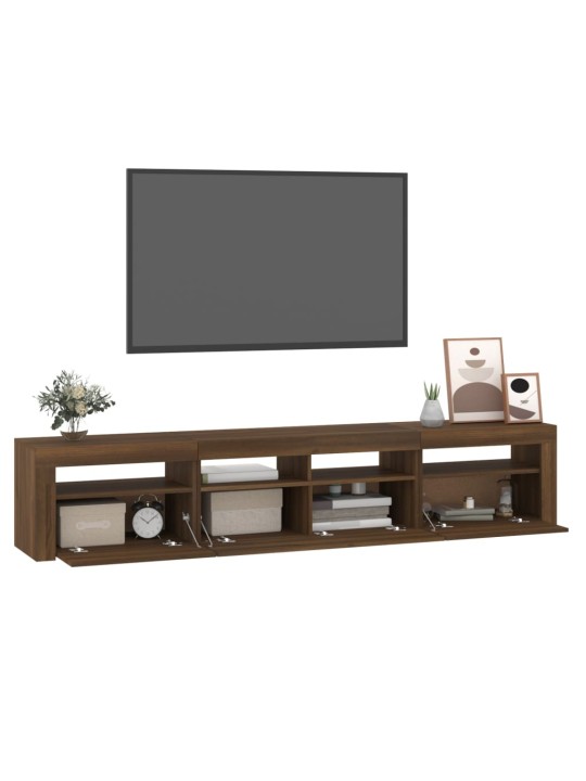 Tv skapītis ar led apgaismojumu, ozolkoka krāsa, 210x35x40 cm