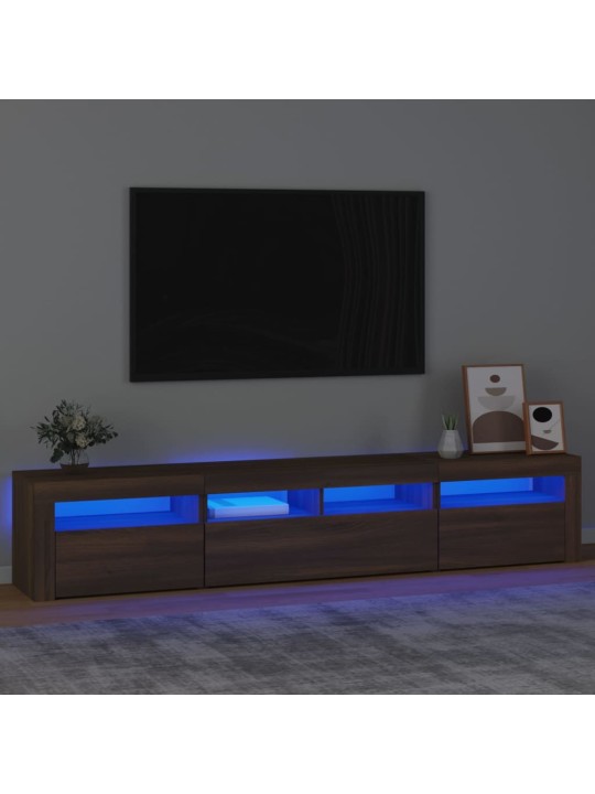 Tv skapītis ar led apgaismojumu, ozolkoka krāsa, 210x35x40 cm