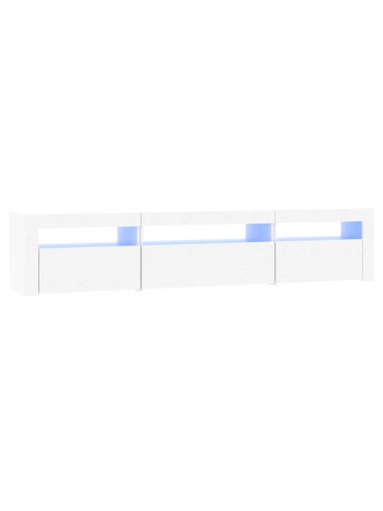 Tv skapītis ar led apgaismojumu, balts, 195x35x40 cm