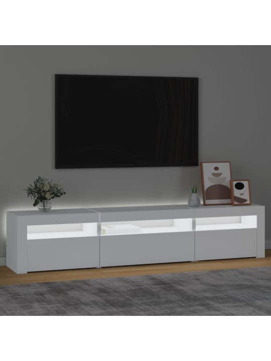 Tv skapītis ar led apgaismojumu, balts, 195x35x40 cm