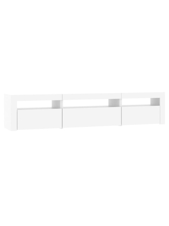 Tv skapītis ar led apgaismojumu, balts, 195x35x40 cm