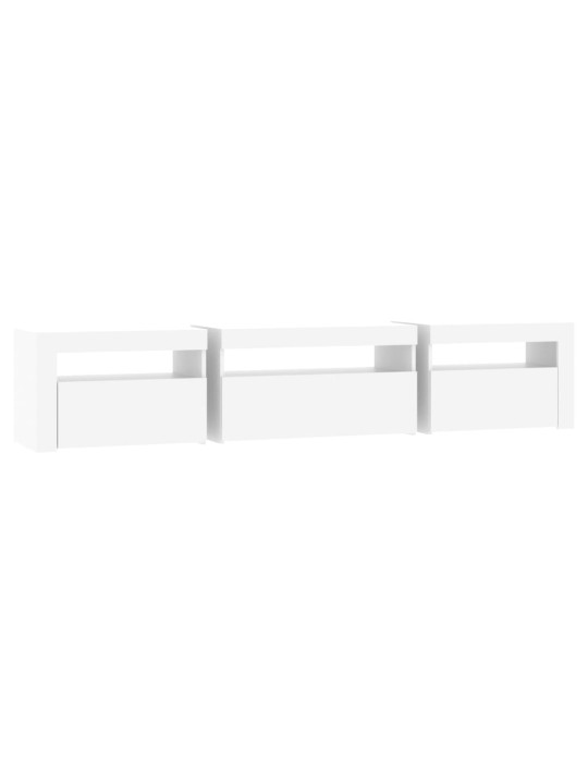 Tv skapītis ar led apgaismojumu, balts, 195x35x40 cm