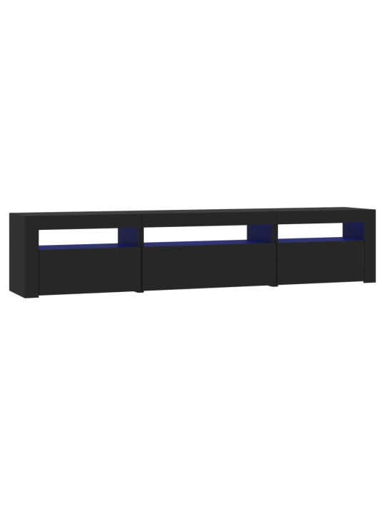 Tv skapītis ar led apgaismojumu, melns, 195x35x40 cm