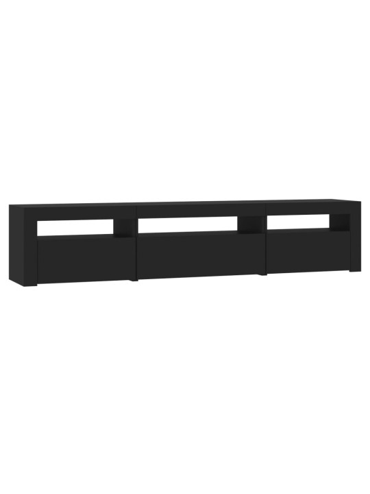 Tv skapītis ar led apgaismojumu, melns, 195x35x40 cm