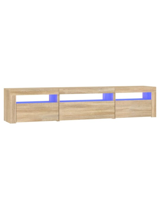 Tv skapītis ar led apgaismojumu, ozolkoka krāsa, 195x35x40 cm