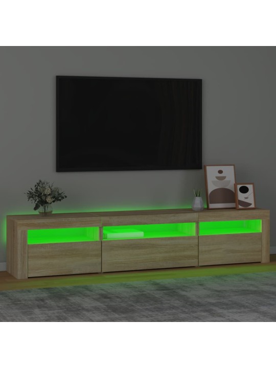 Tv skapītis ar led apgaismojumu, ozolkoka krāsa, 195x35x40 cm