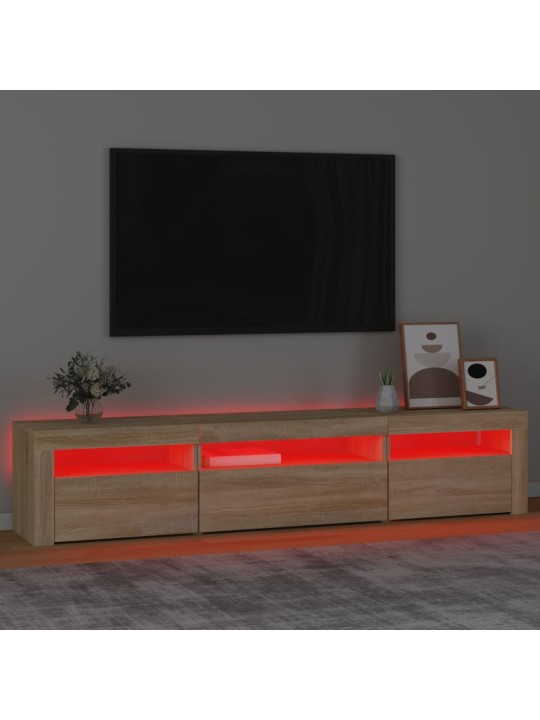 Tv skapītis ar led apgaismojumu, ozolkoka krāsa, 195x35x40 cm