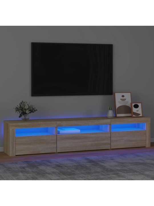 Tv skapītis ar led apgaismojumu, ozolkoka krāsa, 195x35x40 cm