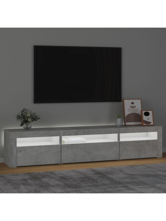 Tv skapītis ar led apgaismojumu, betona pelēks, 195x35x40 cm