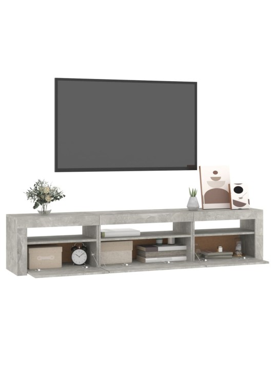 Tv skapītis ar led apgaismojumu, betona pelēks, 195x35x40 cm