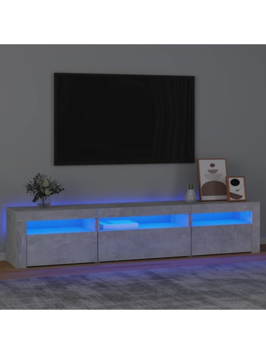 Tv skapītis ar led apgaismojumu, betona pelēks, 195x35x40 cm