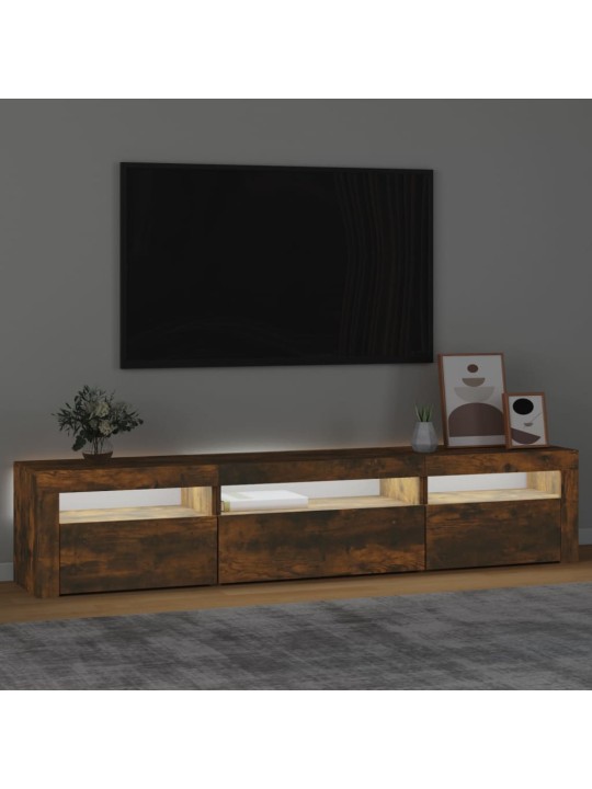 Tv skapītis ar led apgaismojumu, ozolkoka krāsa, 195x35x40 cm