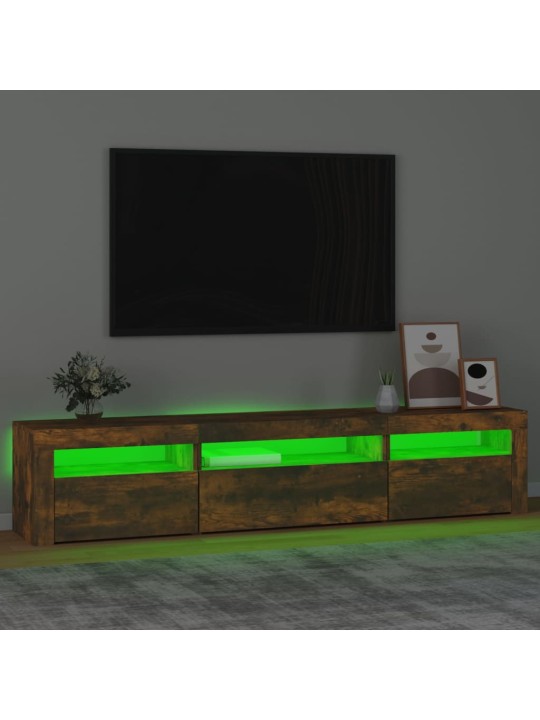 Tv skapītis ar led apgaismojumu, ozolkoka krāsa, 195x35x40 cm