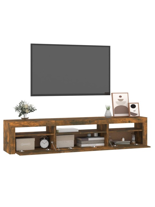 Tv skapītis ar led apgaismojumu, ozolkoka krāsa, 195x35x40 cm