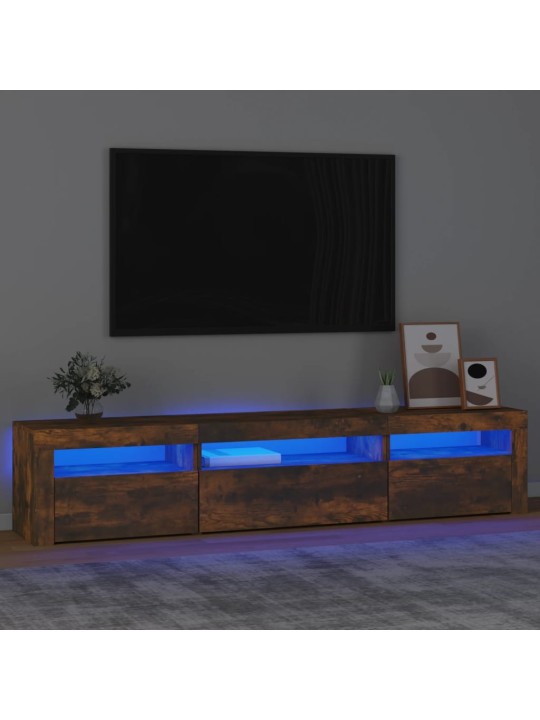 Tv skapītis ar led apgaismojumu, ozolkoka krāsa, 195x35x40 cm