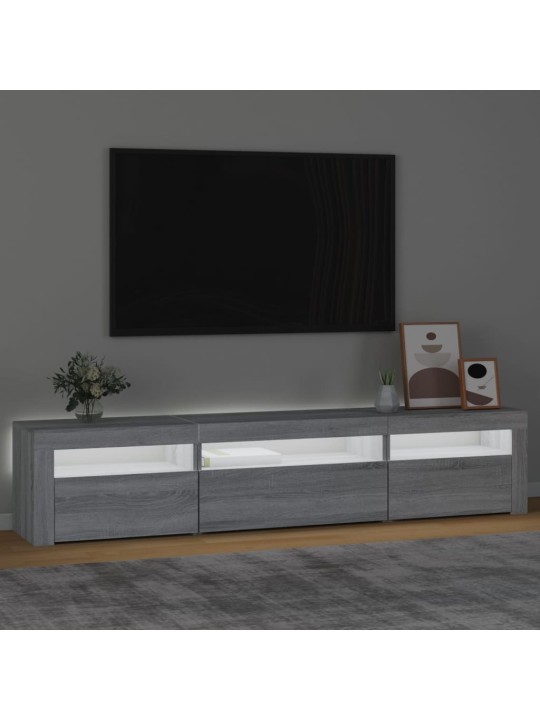Tv skapītis ar led, pelēka ozolkoka krāsa, 195x35x40 cm