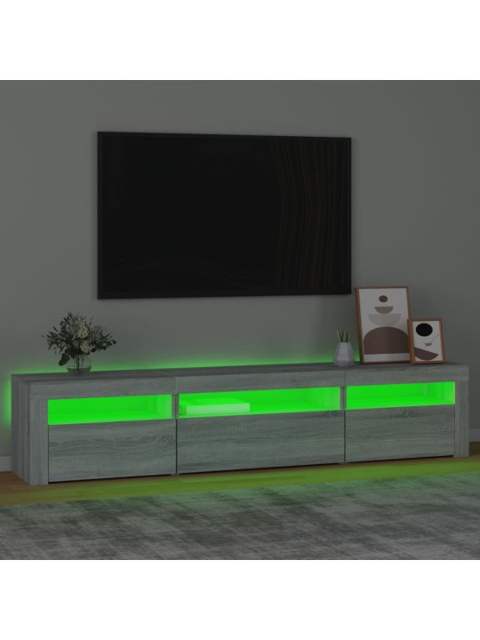 Tv skapītis ar led, pelēka ozolkoka krāsa, 195x35x40 cm
