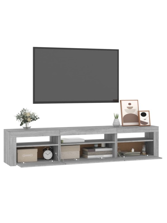 Tv skapītis ar led, pelēka ozolkoka krāsa, 195x35x40 cm